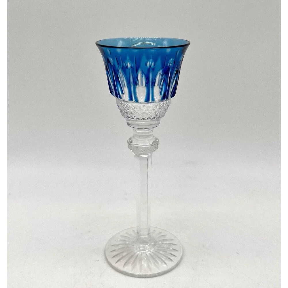 Saint Louis Crystal France TOMMY Blue Cordial Glass 5 1/4